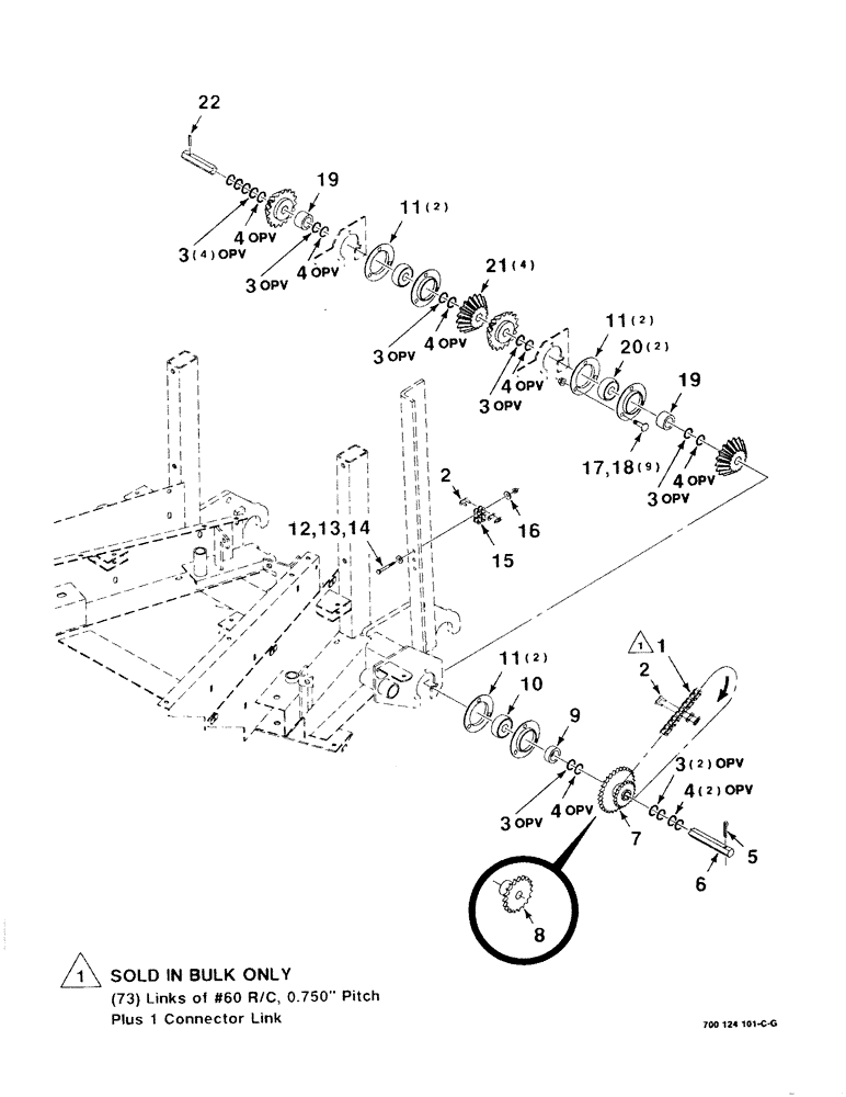 Схема запчастей Case IH 8750 - (2-2) - DRIVE ASSEMBLY, 30 INCH ROW (58) - ATTACHMENTS/HEADERS