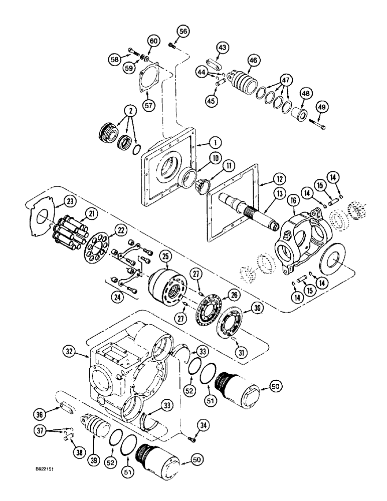 Схема запчастей Case IH 1688 - (6-40) - HYDROSTATIC MOTOR ASSEMBLY, TWO SPEED (03) - POWER TRAIN