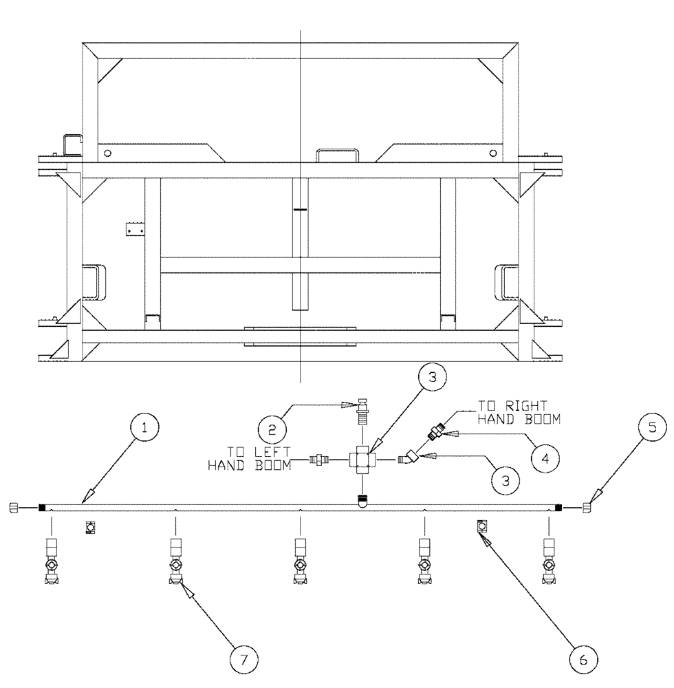 Схема запчастей Case IH SPX2130 - (09-008) - 24M, 3 BOOM SHUT OFF , CENTER BOOM , 20" NOZZLE SPACING Liquid Plumbing