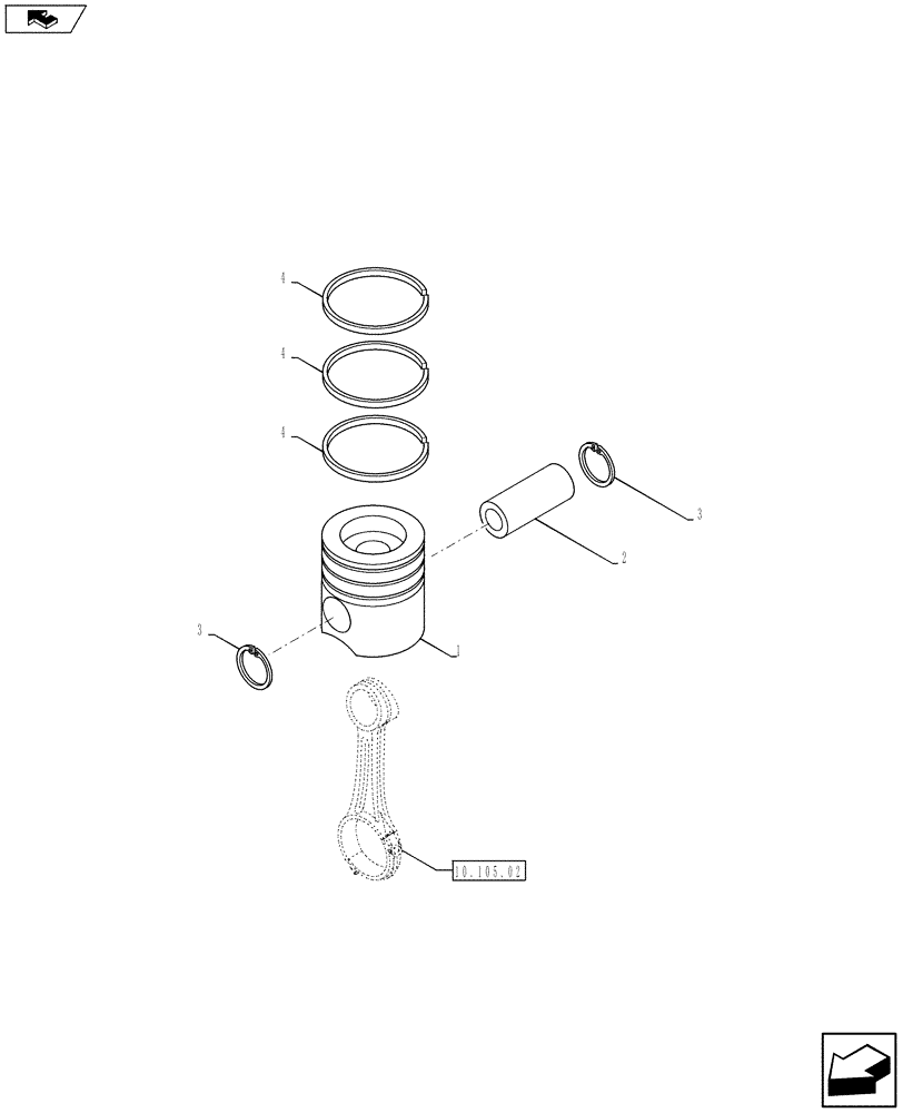 Схема запчастей Case IH F4HE9687F J100 - (10.105.01) - PISTON - ENGINE (2854455) (10) - ENGINE