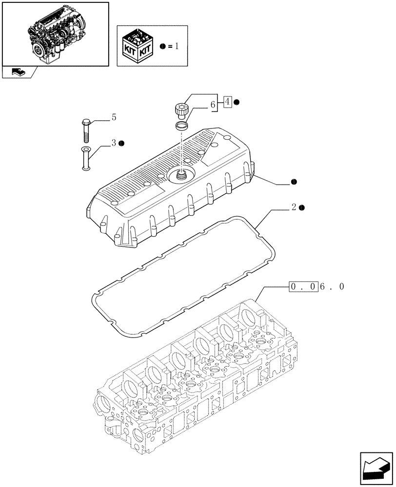 Схема запчастей Case IH F3CE0684E E004 - (0.06.3) - HEAD COVER (504041319) 