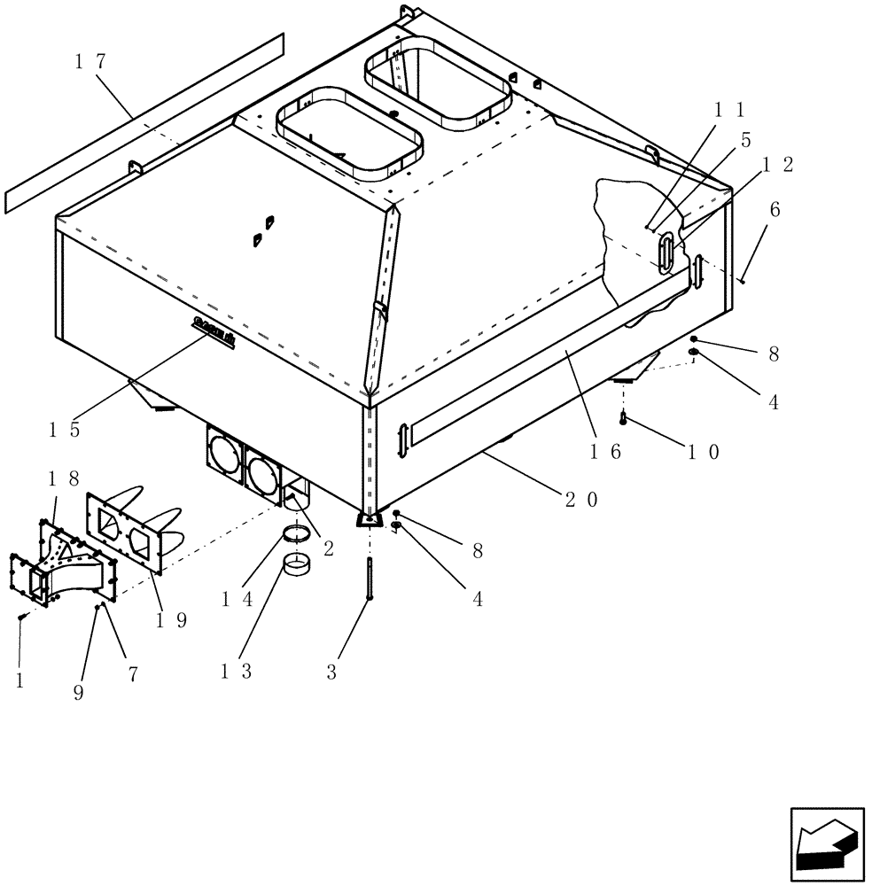 Схема запчастей Case IH ADX2230 - (L.10.B[03]) - TANK ASSEMBLY L - Field Processing