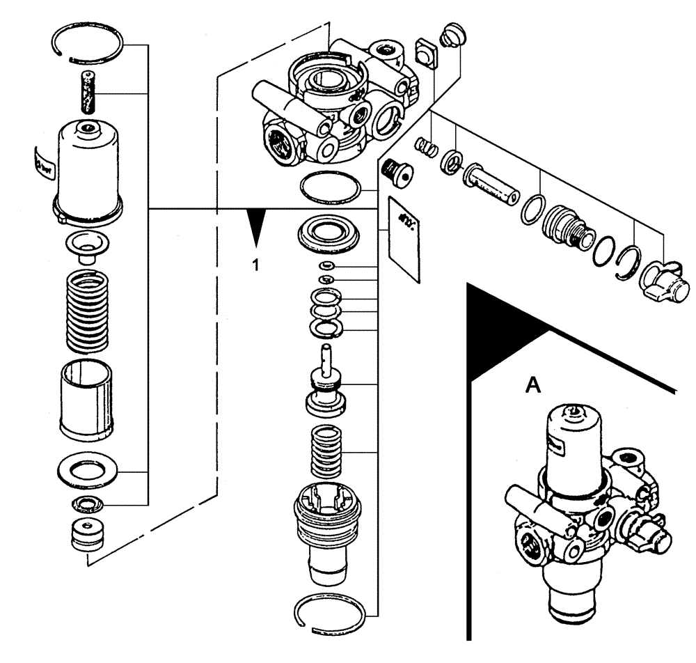 Схема запчастей Case IH C55 - (07-17[01]) - PRESSURE REGULATOR DISASSEMBLED (07) - BRAKES