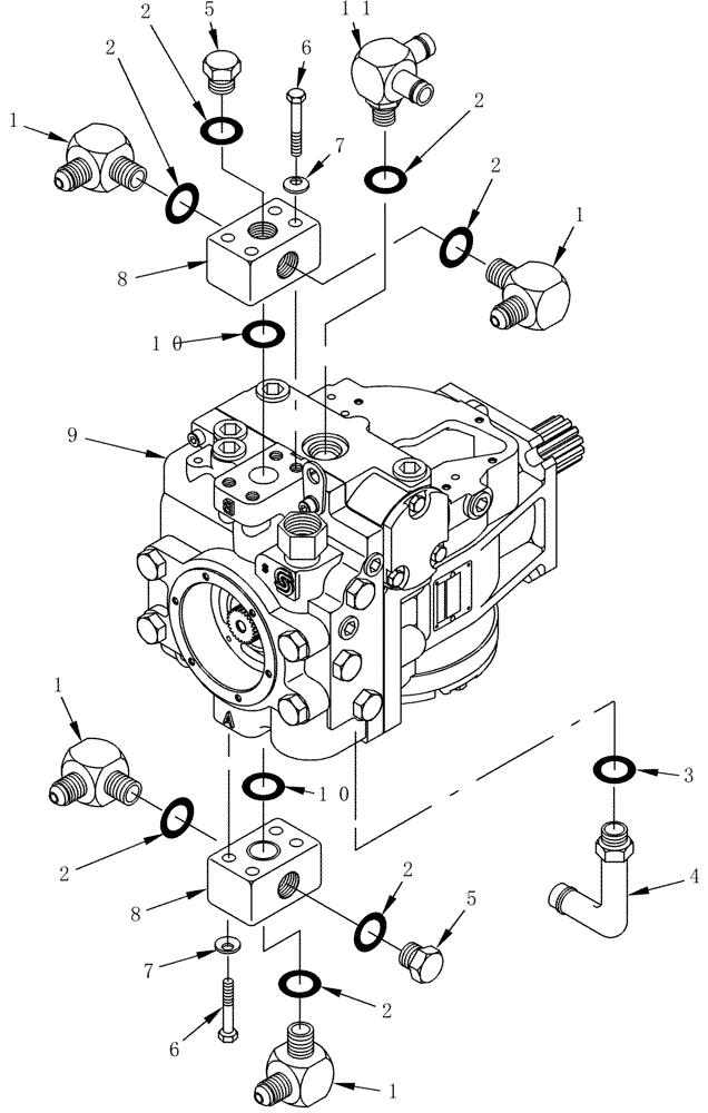 Схема запчастей Case IH WDX1701 - (050) - PISTON PUMP (35) - HYDRAULIC SYSTEMS