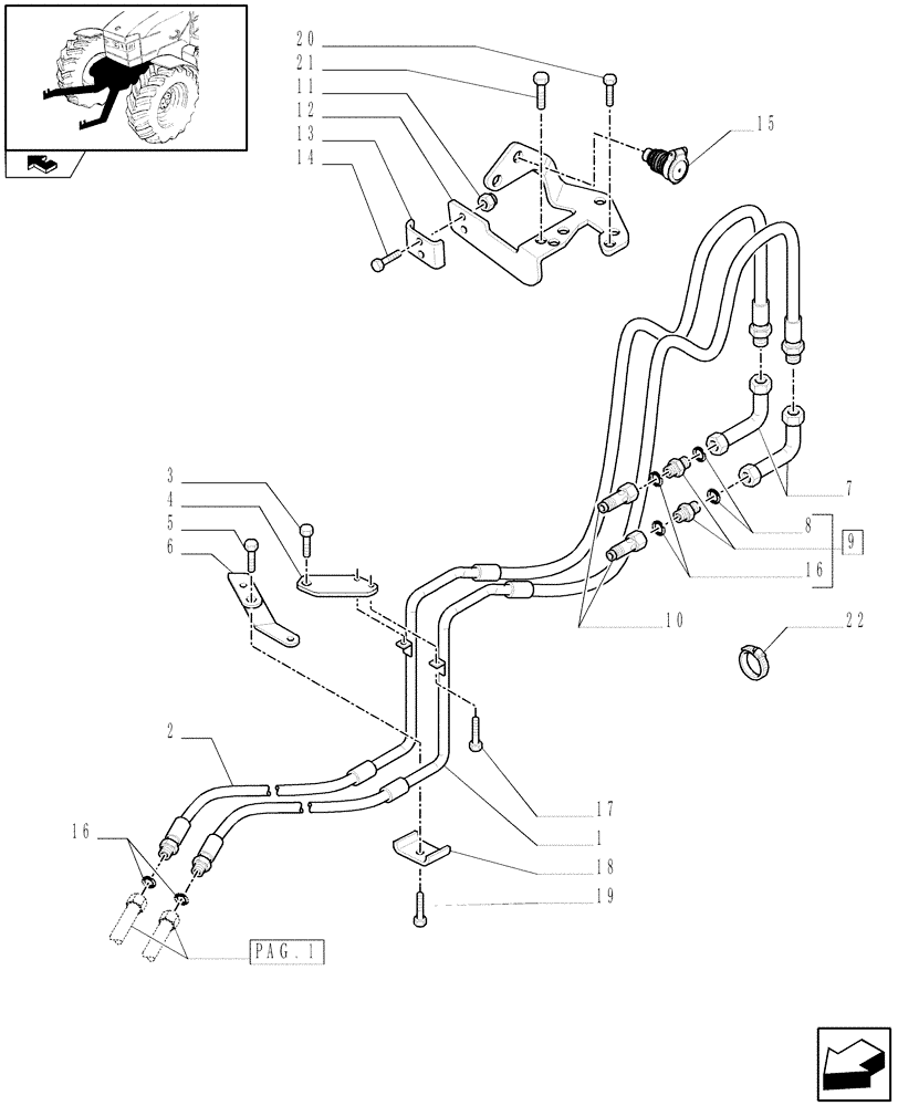 Схема запчастей Case IH PUMA 140 - (1.81.9/01[02]) - 2 HYDRAULIC FRONT COUPLERS FOR INTEGRATED FRONT HPL - C6483 (VAR.331814) (07) - HYDRAULIC SYSTEM