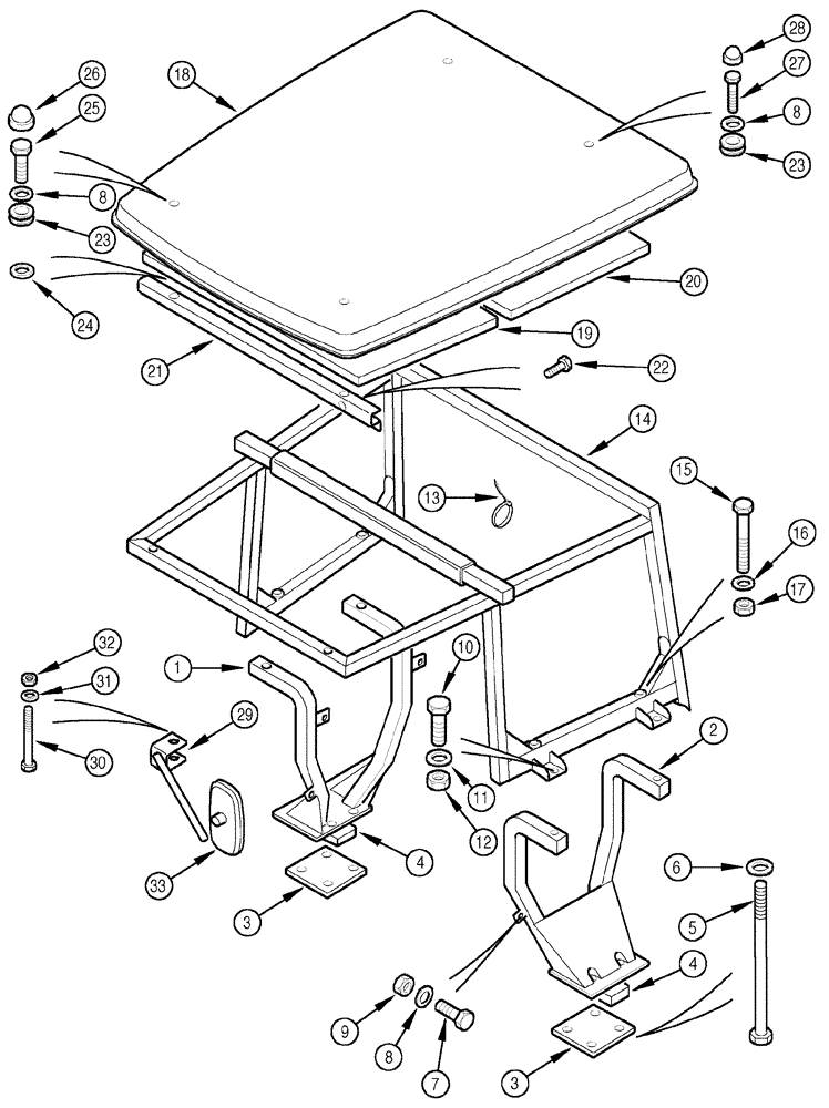 Схема запчастей Case IH C90 - (09-34) - ROLL OVER PROTECTION FRAME (09) - CHASSIS/ATTACHMENTS