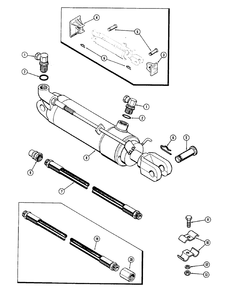 Схема запчастей Case IH 2470 - (408) - HYDRAULIC CYLINDER ATTACHING PARTS (09) - CHASSIS/ATTACHMENTS