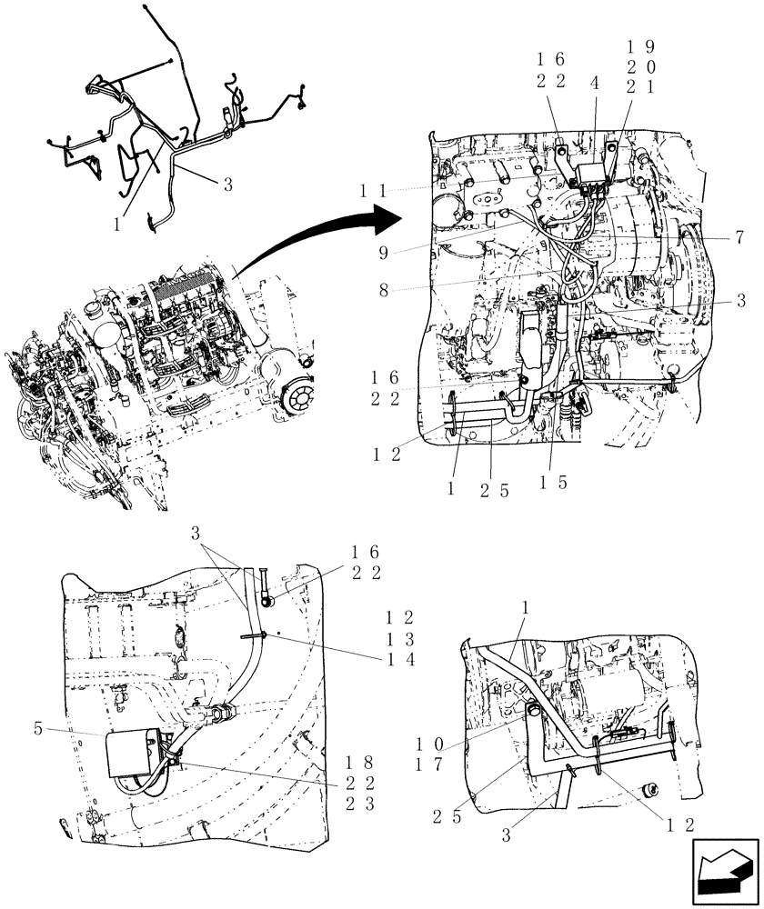 Схема запчастей Case IH 9010 - (55.100.07[01]) - WIRE HARNESSES, ENGINE (55) - ELECTRICAL SYSTEMS