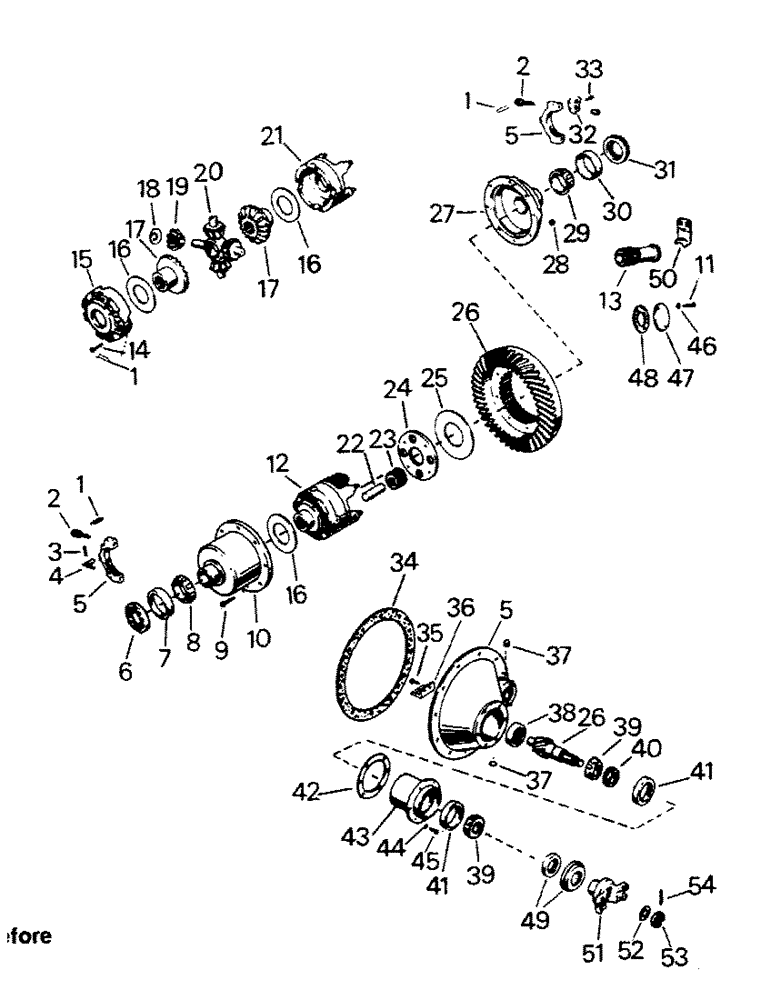 Схема запчастей Case IH STEIGER - (04-55) - DIFF. & CARRIER ASSY. DANA A235 (04) - Drive Train