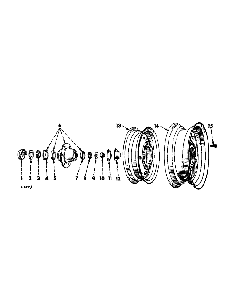 Схема запчастей Case IH 1206 - (L-02) - WHEELS AND WHEEL WEIGHTS, FRONT WHEELS Wheels & Wheel Weights