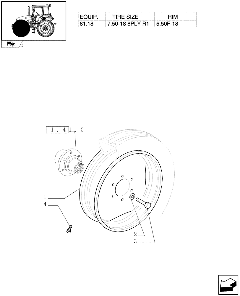 Схема запчастей Case IH FARMALL 95 - (81.00[02]) - 2WD FRONT WHEELS - FOR HIGH CLERANCE VERSION (11) - WHEELS/TRACKS