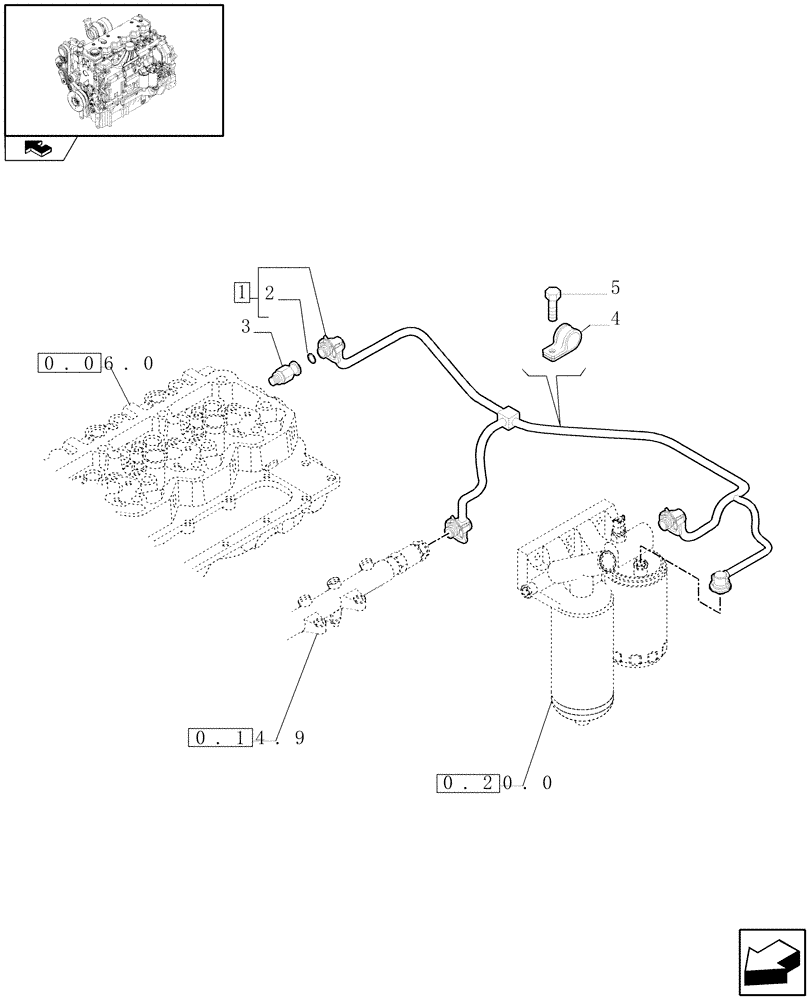 Схема запчастей Case IH PUMA 210 - (0.20.4) - INJECTION EQUIPMENT - PIPING (01) - ENGINE