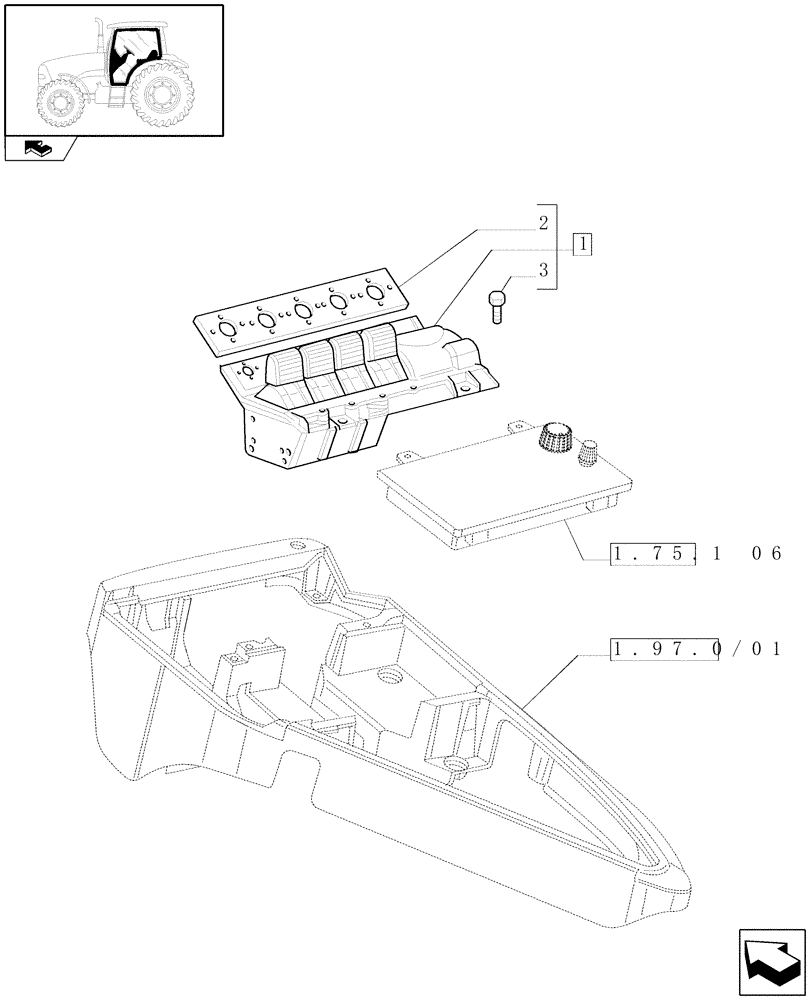 Схема запчастей Case IH PUMA 195 - (1.75.1/06) - (VAR.252-718) REAR ELECTRONIC REMOTE CONTROL VALVES - ELECTRONIC CONTROLS (06) - ELECTRICAL SYSTEMS