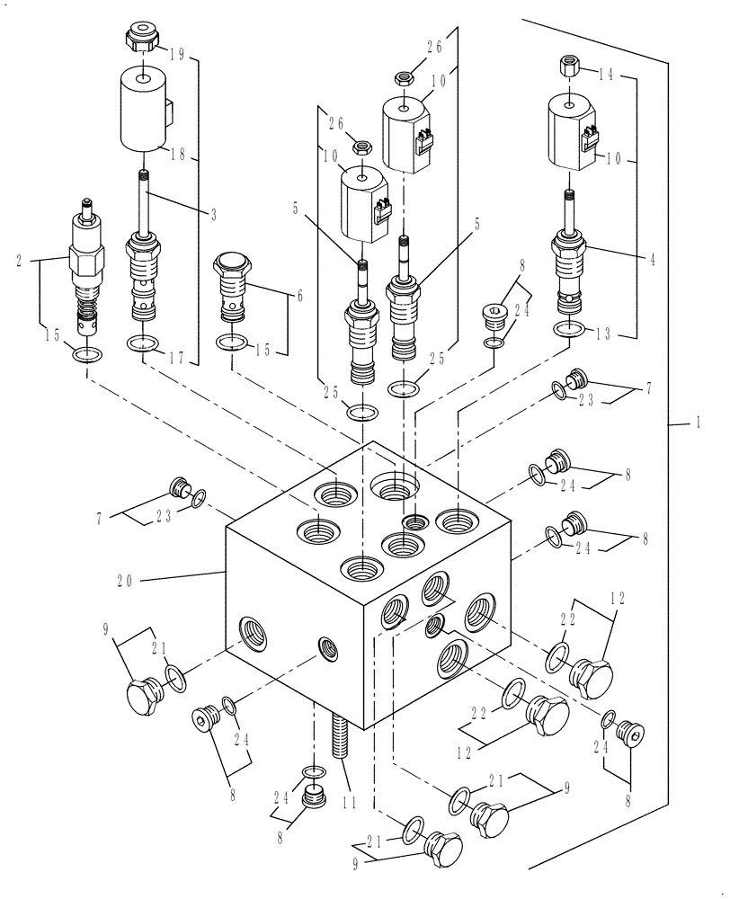 Схема запчастей Case IH 717130026 - (011) - HYDRAULIC CONTROL VALVE 