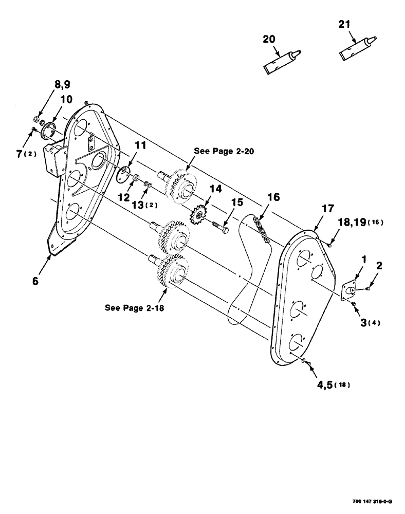 Схема запчастей Case IH 525 - (02-016) - CHAINBOX ASSEMBLY (58) - ATTACHMENTS/HEADERS