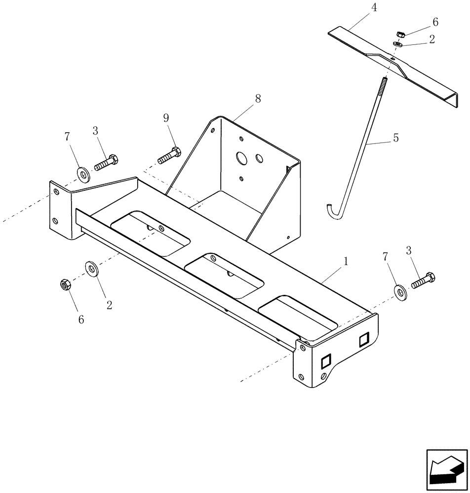 Схема запчастей Case IH 7120 - (55.301.05) - BATTERY TRAY (55) - ELECTRICAL SYSTEMS