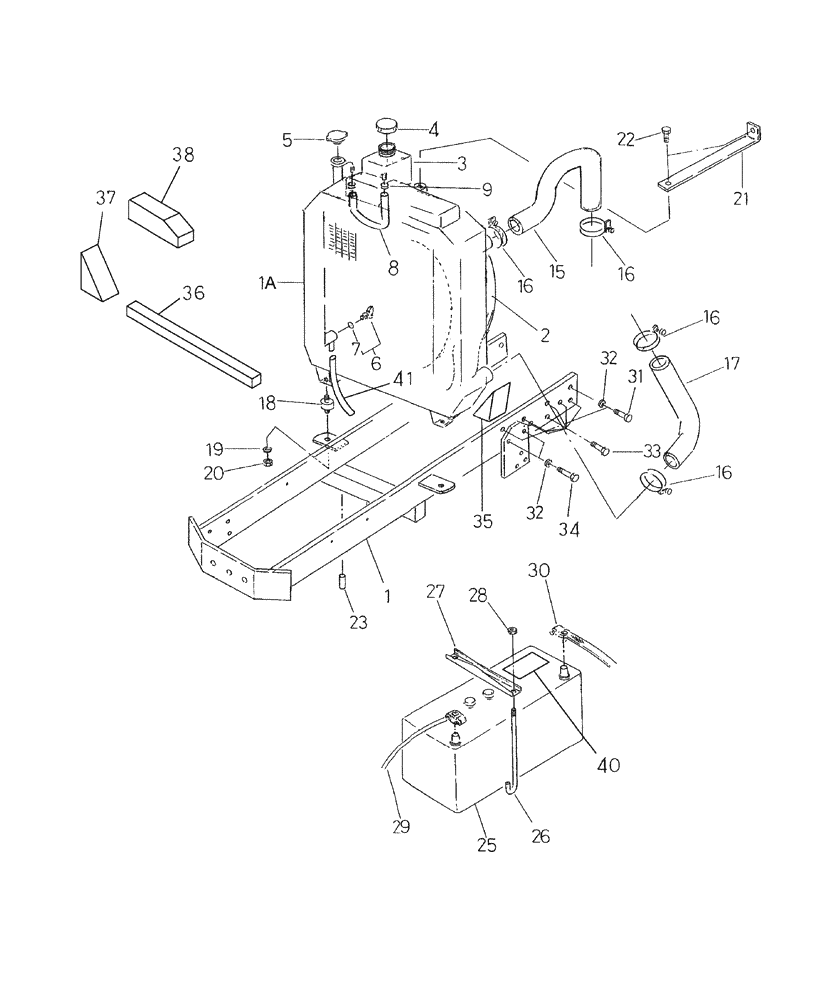 Схема запчастей Case IH DX55 - (02.01) - RADIATOR & BATTERY (02) - ENGINE EQUIPMENT