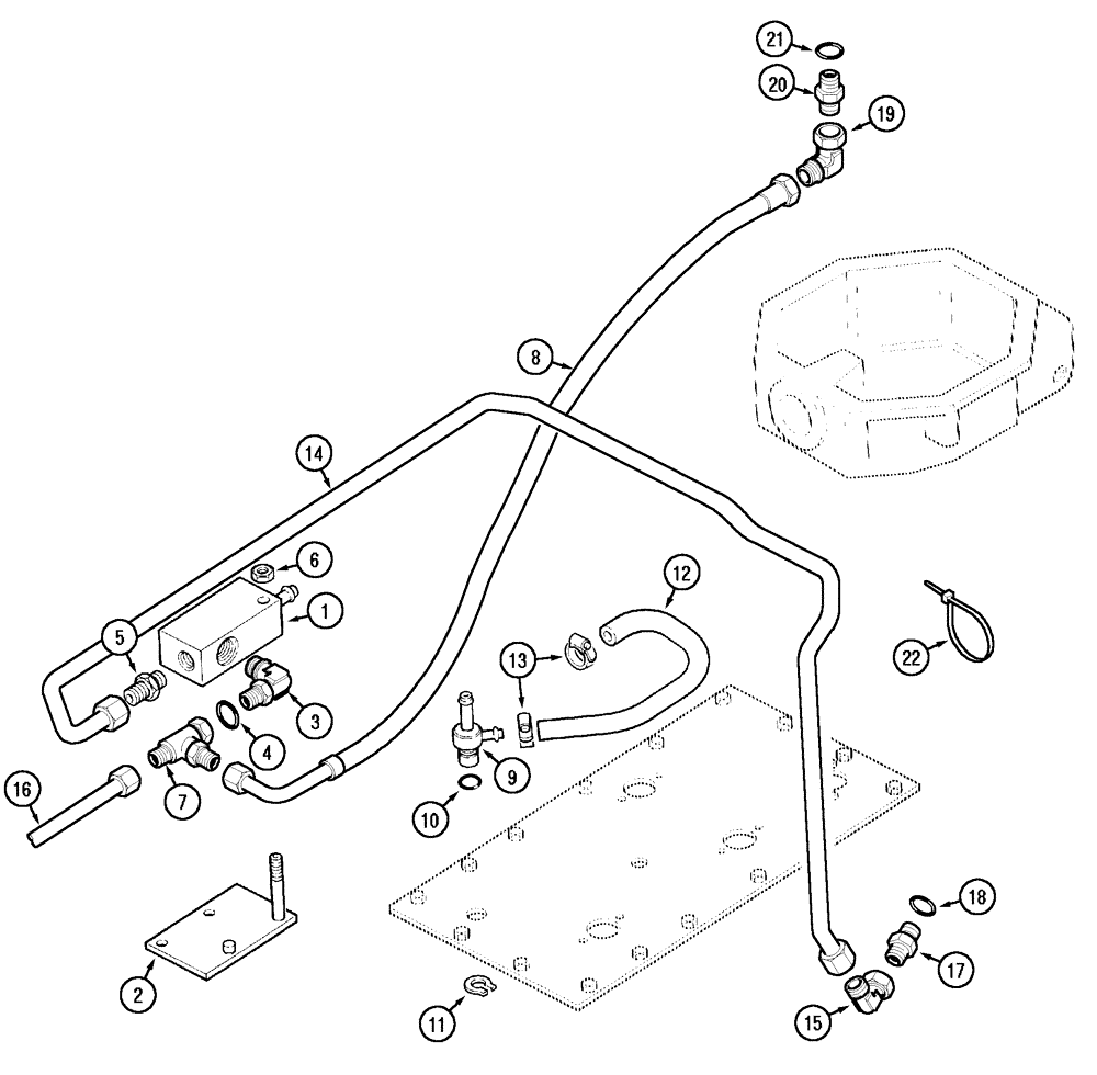 Схема запчастей Case IH C60 - (08-08) - REGULATOR VALVE AND CONNECTIONS - CREEP (08) - HYDRAULICS