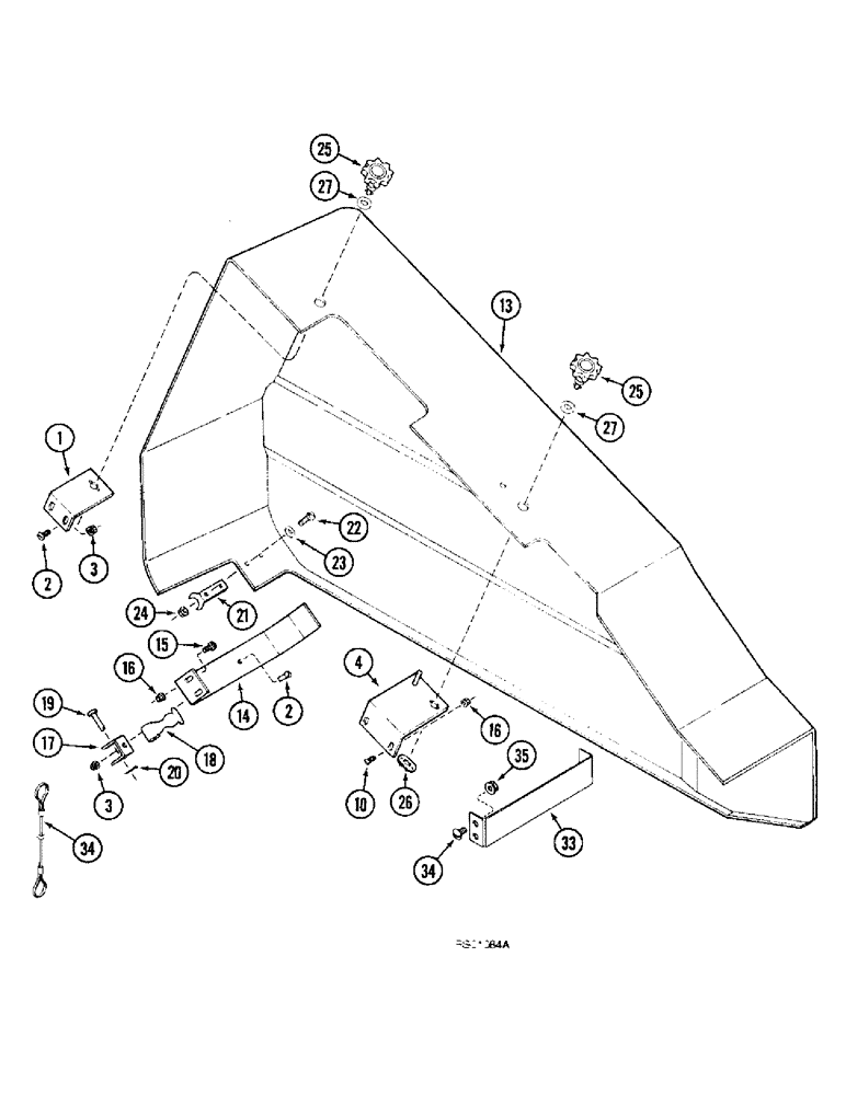 Схема запчастей Case IH 1020 - (9B-14) - KNIFE DRIVE SHIELD AND SUPPORTS (09) - CHASSIS/ATTACHMENTS