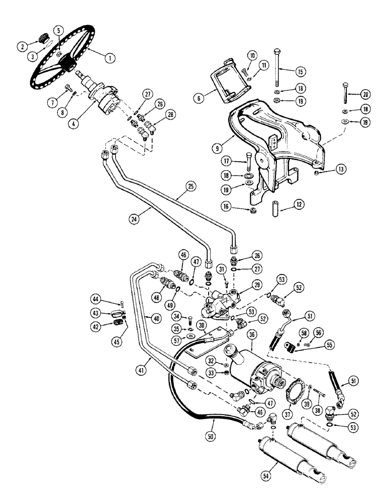 Схема запчастей Case IH M570AT - (068) - STEERING WHEEL, PUMPS AND VALVES, HYDROSTATIC STEERING (05) - STEERING