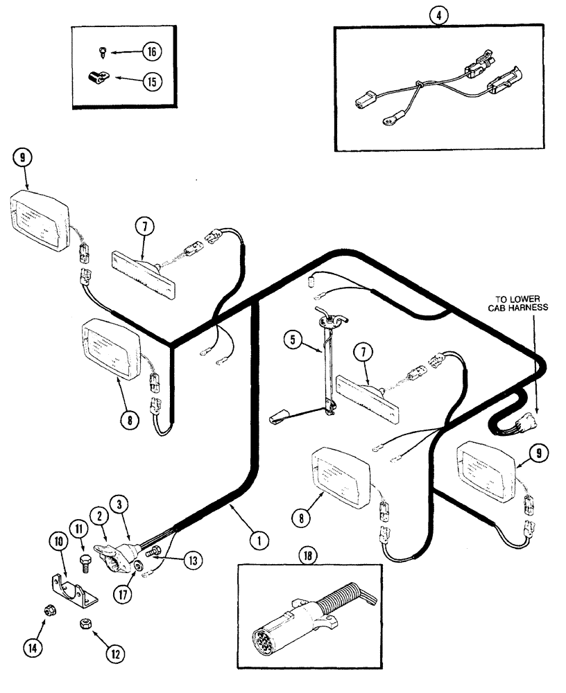 Схема запчастей Case IH 7240 - (4-012) - CAB FENDER HARNESS (04) - ELECTRICAL SYSTEMS