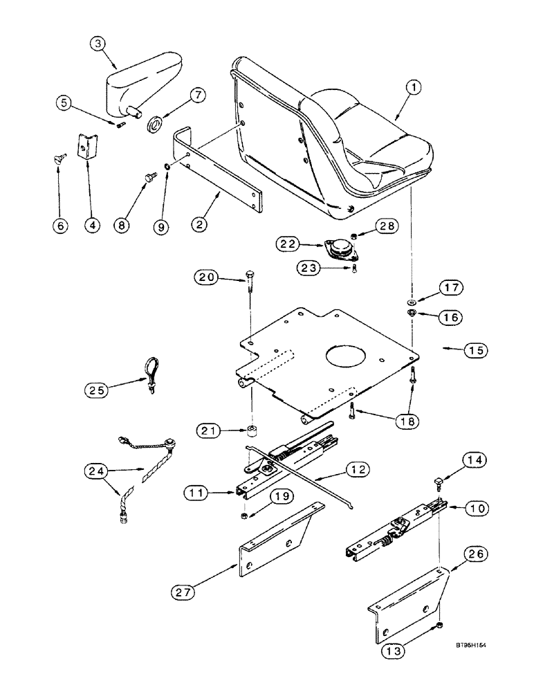 Схема запчастей Case IH 2166 - (9G-34) - HEIGHT ADJUSTMENT SEAT, CUSHION AND SLIDE (10) - CAB & AIR CONDITIONING