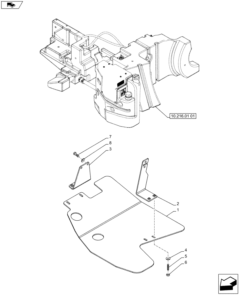 Схема запчастей Case IH PUMA 170 - (10.216.02[02]) - LOWER GUARD (10) - ENGINE