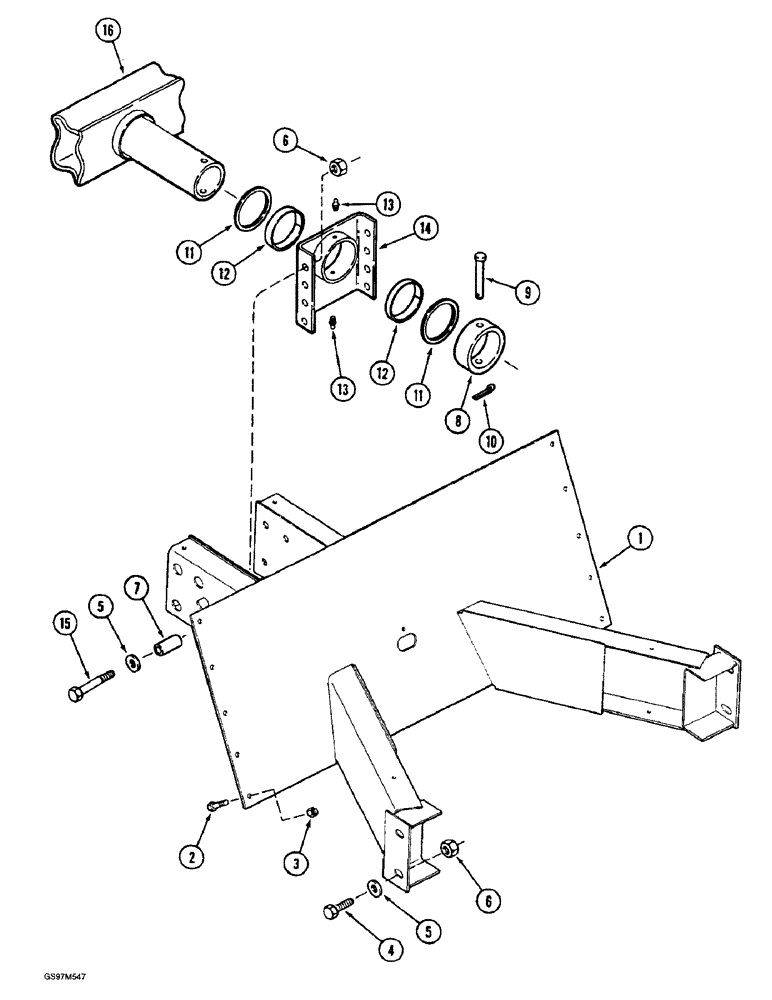 Схема запчастей Case IH 1660 - (5-14) - STEERING AXLE SUPPORT, NON-ADJUSTABLE AXLE (04) - STEERING