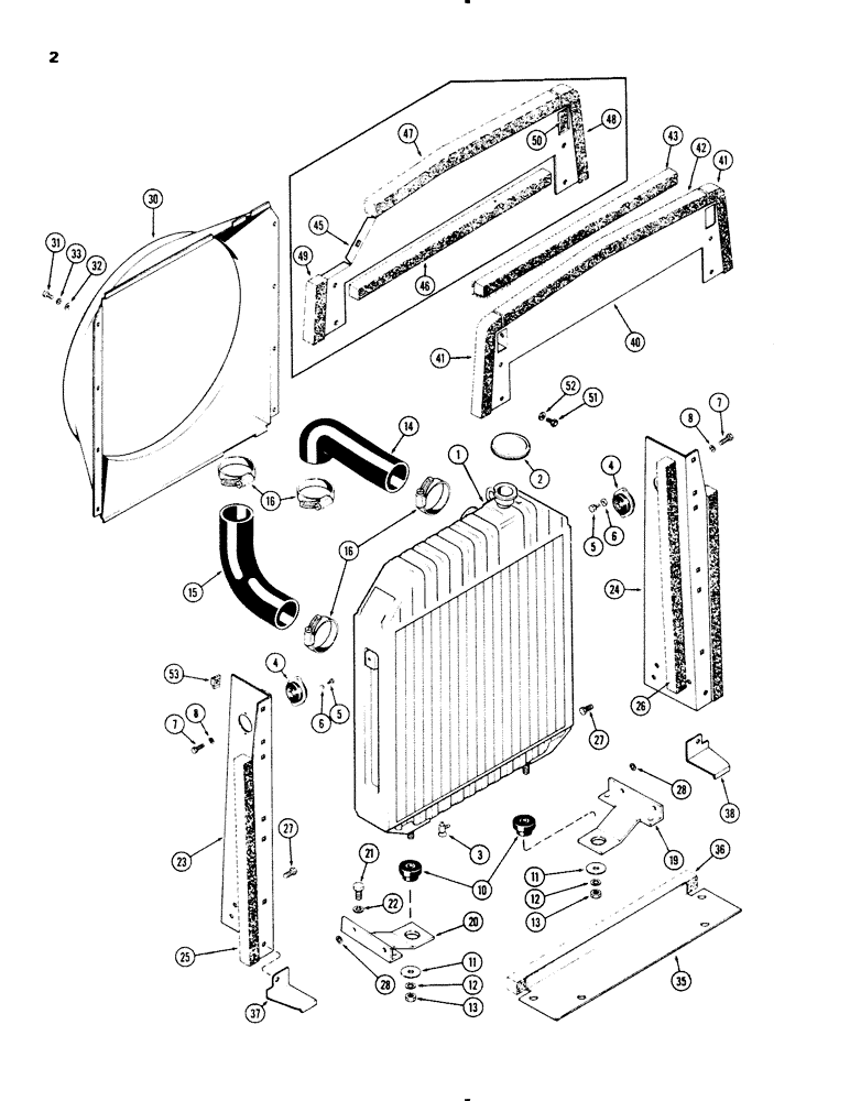 Схема запчастей Case IH 1270 - (002) - RADIATOR AND ATTACHING PARTS, (451 BDT) DIESEL ENGINE (02) - ENGINE