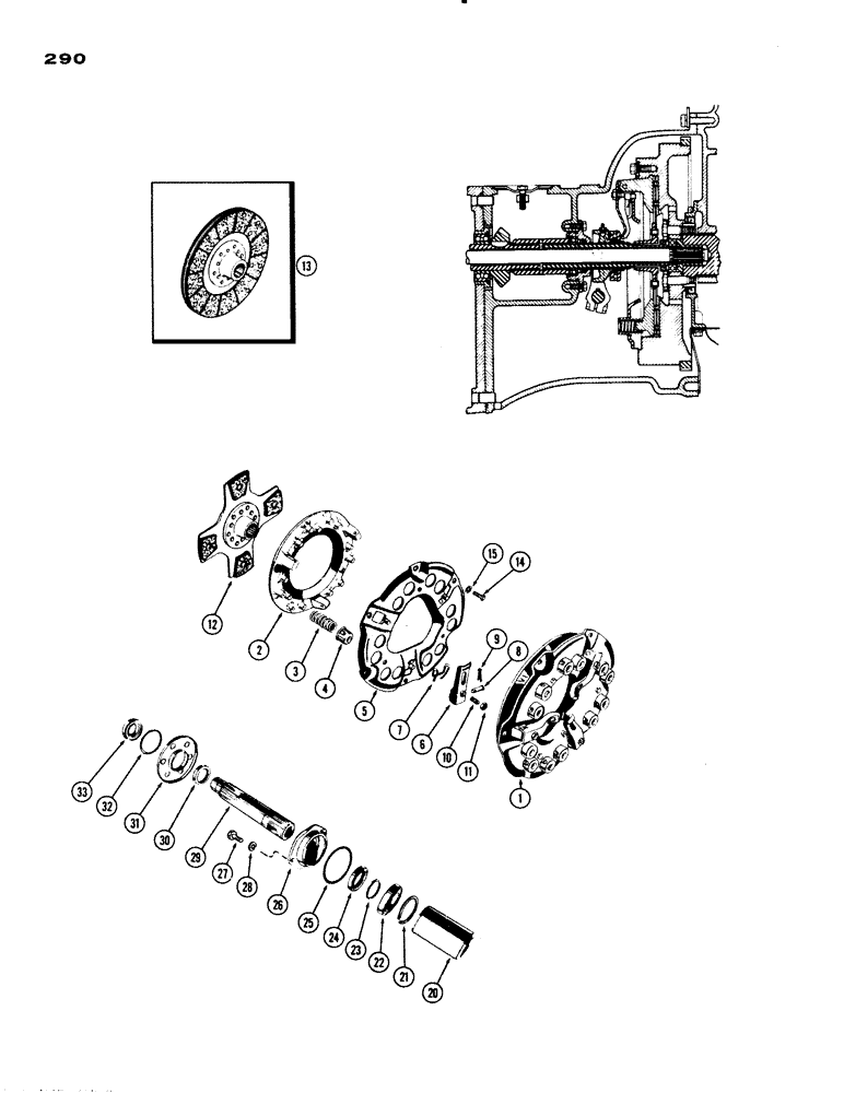 Схема запчастей Case IH 730 SERIES - (290) - STANDARD CLUTCH PARTS, STANDARD CLUTCH DRIVE, GENERAL PURPOSECLUTCH SHAFT (06) - POWER TRAIN