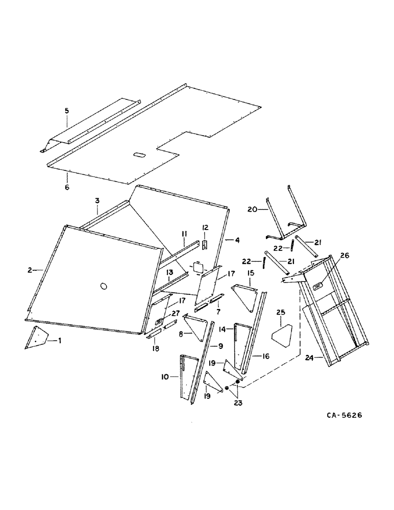 Схема запчастей Case IH 1460 - (20-03) - SEPARATOR, SEPARATOR HOOD AND SERVICE LADDER, S/N 2829 AND BELOW Separation