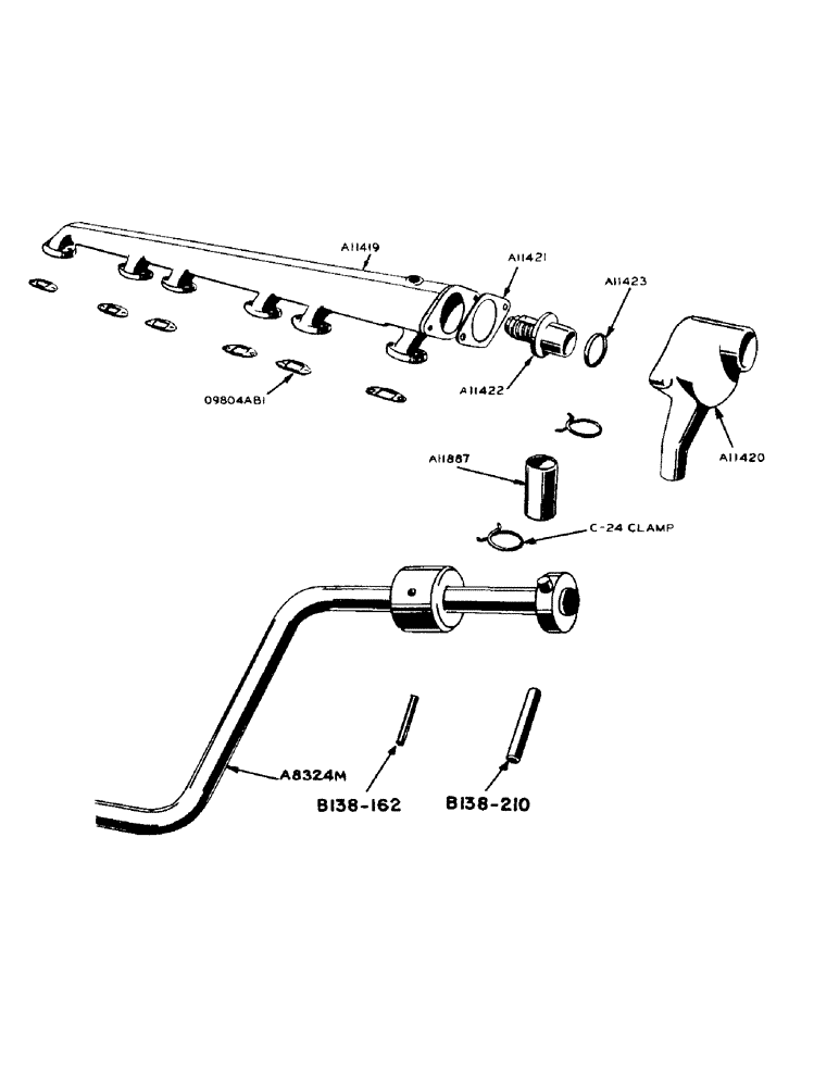 Схема запчастей Case IH 930 - (2-062[1]) - THERMOSTAT AND WATER MANIFOLD, WATER MANIFOLD (02) - ENGINE