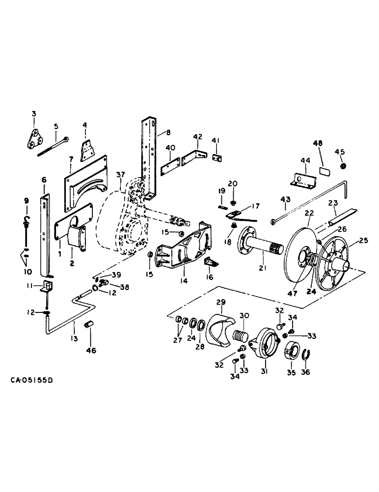 Схема запчастей Case IH 1480 - (21-08) - THRESHING ROTOR AND CONCAVES, ROTOR DRIVE (14) - THRESHING