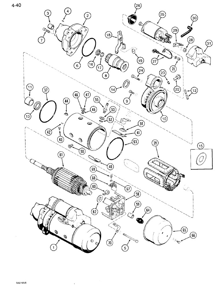 Схема запчастей Case IH 7110 - (4-40) - STARTER ASSEMBLY (04) - ELECTRICAL SYSTEMS