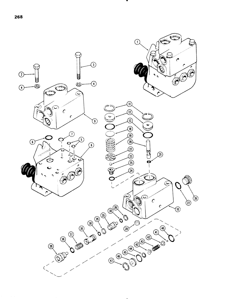 Схема запчастей Case IH 1270 - (268) - A65727 BRAKE VALVE ASSEMBLY, USED WITH DIFFERENTIAL LOCK, PART NUMBER STAMPED ON COVER (07) - BRAKES