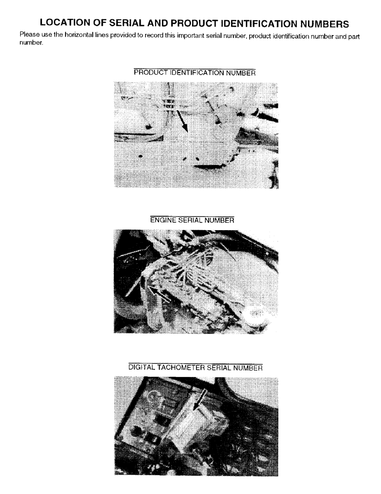 Схема запчастей Case IH 1660 - (1-02) - LOCATION OF SERIAL AND PRODUCT IDENTIFICATION NUMBERS (00) - PICTORIAL INDEX