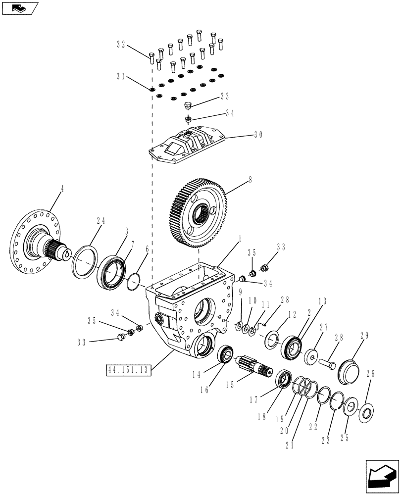 Схема запчастей Case IH 5130 - (25.310.01) - FINAL DRIVE ASSY (25) - FRONT AXLE SYSTEM