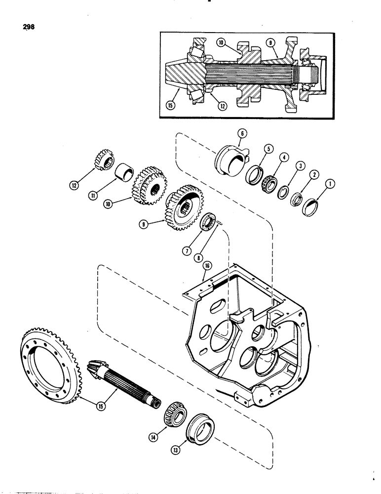 Схема запчастей Case IH 1070 - (0298) - COUNTERSHAFT, POWER SHIFT (06) - POWER TRAIN