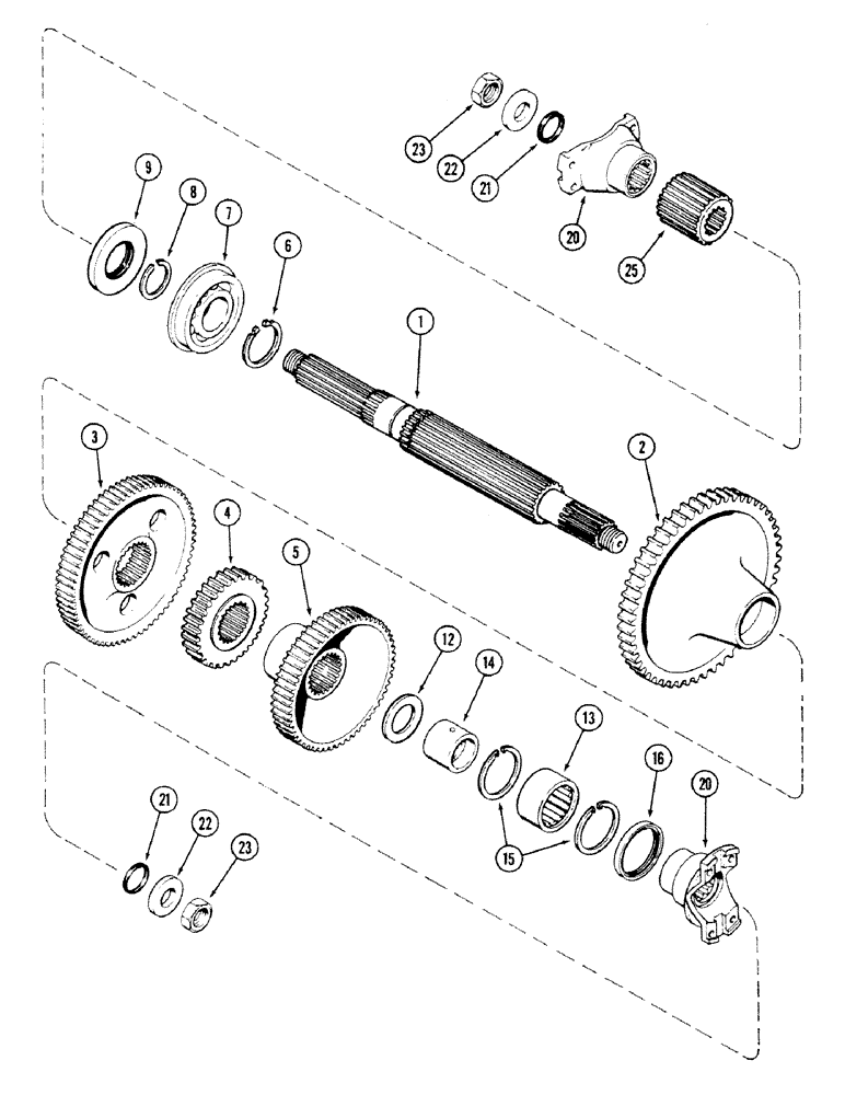 Схема запчастей Case IH 4694 - (6-180) - TRANSMISSION OUTPUT SHAFT (06) - POWER TRAIN