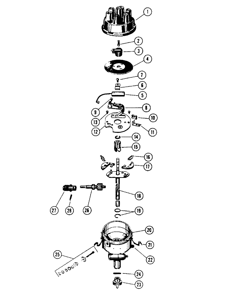 Схема запчастей Case IH 930 - (2-038) - DISTRIBUTOR PARTS, A21164 WICO DISTRIBUTOR PARTS (02) - ENGINE