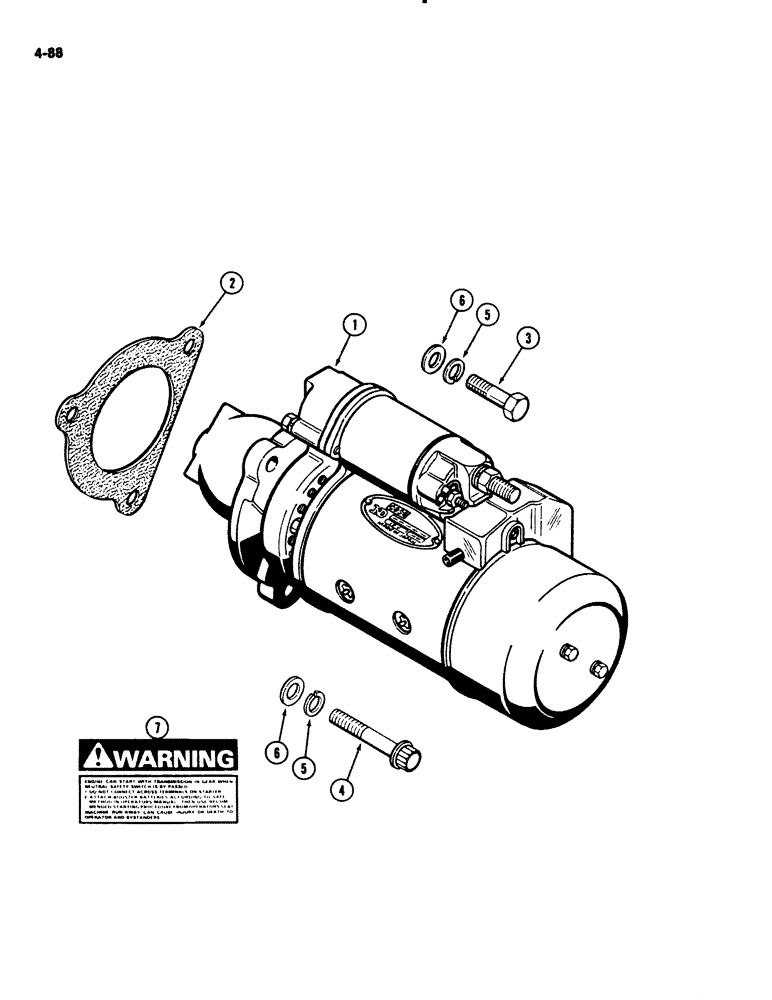 Схема запчастей Case IH 2294 - (4-088) - STARTER MOUNTING (04) - ELECTRICAL SYSTEMS