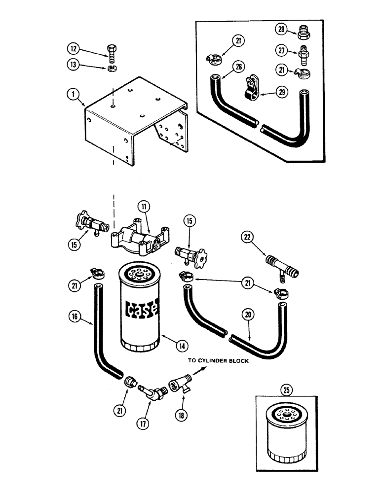 Схема запчастей Case IH 2594 - (2-06) - WATER FILTER (02) - ENGINE