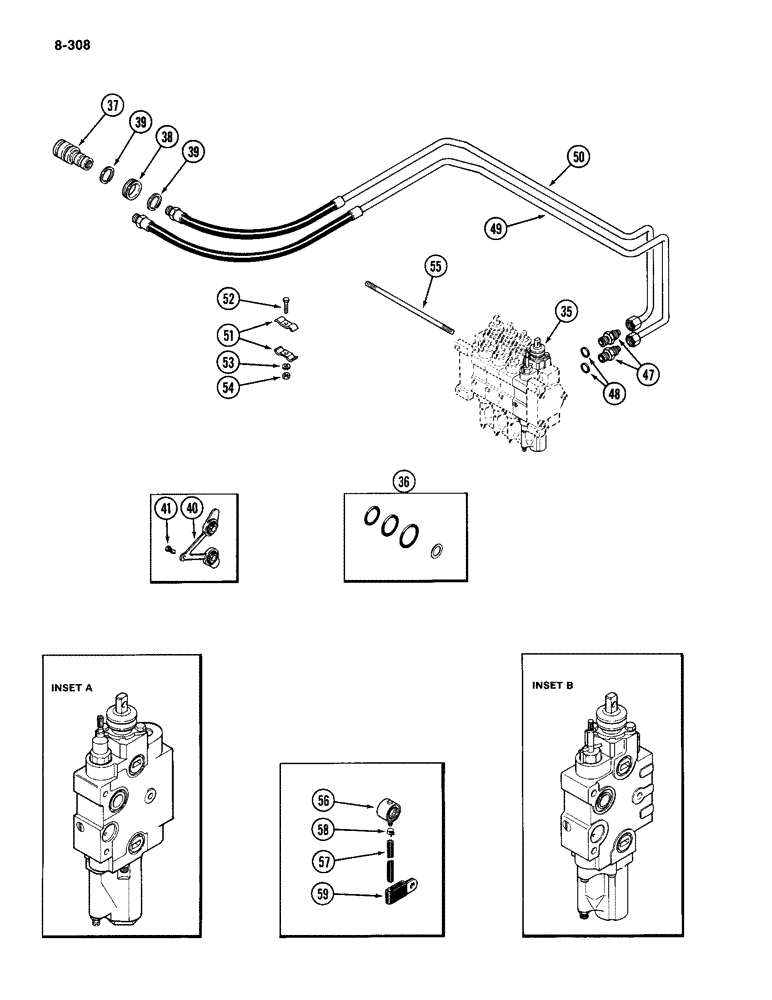 Схема запчастей Case IH 2094 - (8-308) - REMOTE HYDRAULICS, REMOTE ATTACHMENT - NO. 4 CIRCUIT (08) - HYDRAULICS