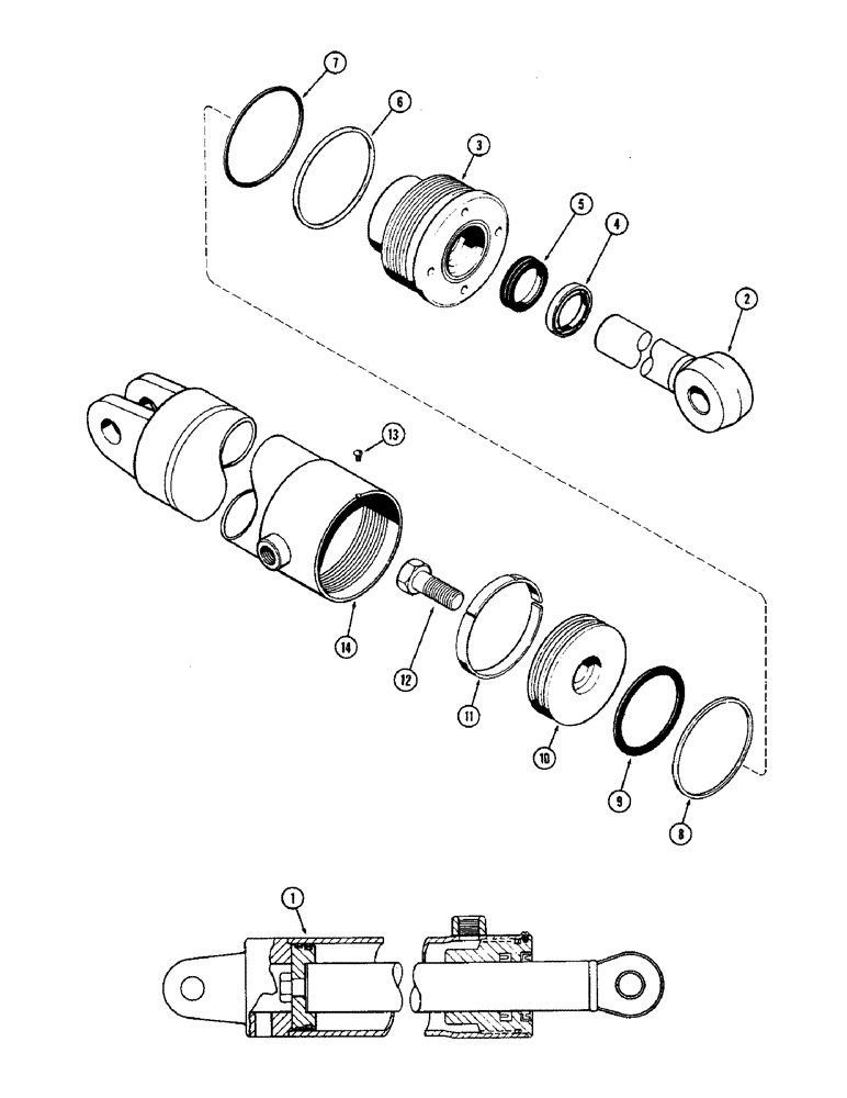 Схема запчастей Case IH 2470 - (235A) - 3 POINT HITCH,G33943 3 POINT HITCH CYL. ASSY,4" DIA. CYL. W/9-27/32" STROKE GLAND W/O CENTER BEARING (09) - CHASSIS/ATTACHMENTS