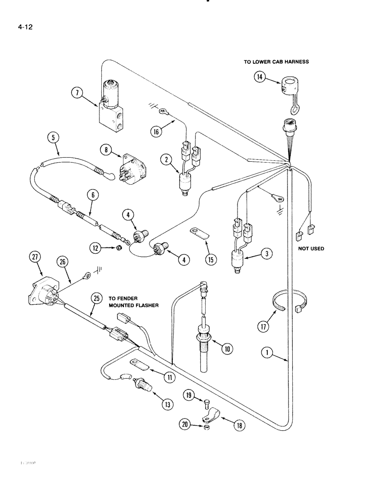 Схема запчастей Case IH 2096 - (4-012) - TRANSMISSION HARNESS (04) - ELECTRICAL SYSTEMS