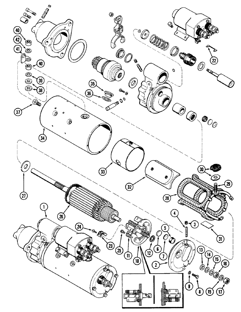 Схема запчастей Case IH 4890 - (4-114) - STARTER ASSEMBLY, PRIOR TO P.I.N. 8858362 (04) - ELECTRICAL SYSTEMS