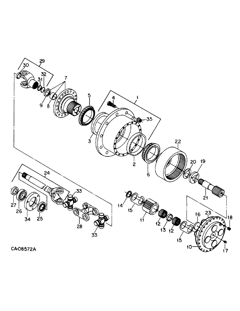 Схема запчастей Case IH 5088 - (07-62) - DRIVE TRAIN, FRONT AXLE PLANETARY AND HUB, ALL WHEEL DRIVE TRACTORS (04) - Drive Train