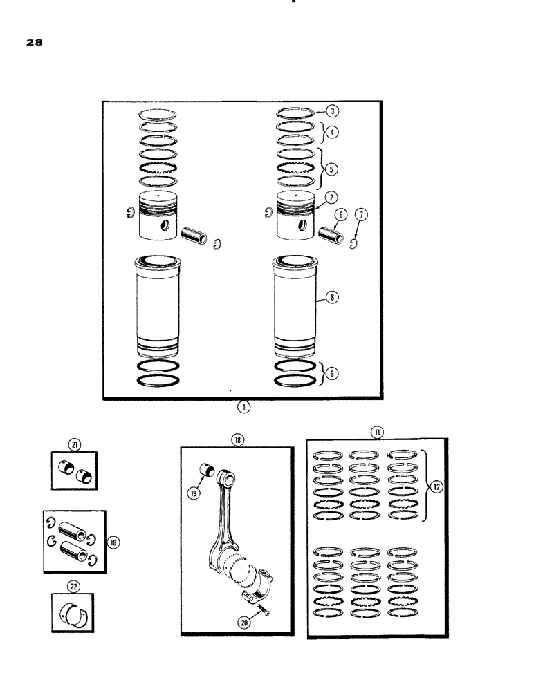 Схема запчастей Case IH 930-SERIES - (028) - PISTONS, SLEEVES AND CONNECTING RODS, (377) SPARK IGNITION ENGINE (02) - ENGINE