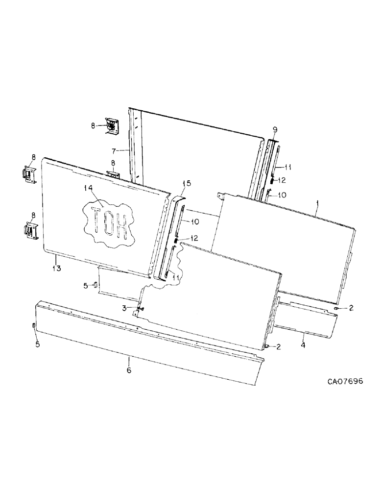 Схема запчастей Case IH 3488 - (13-01) - SUPERSTRUCTURE, SIDE PANEL AND RELATED PARTS (05) - SUPERSTRUCTURE