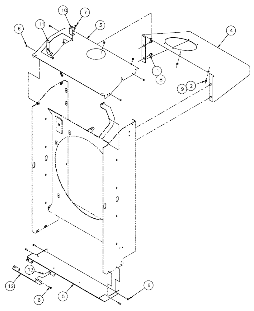 Схема запчастей Case IH 3210 - (03-044) - RADIATOR COVERS GROUP (01) - ENGINE